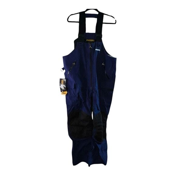 Frabill F3 Gale Bib Blue Black Accents  Size Large Fishing Rain Pant Overalls - Picture 1 of 7